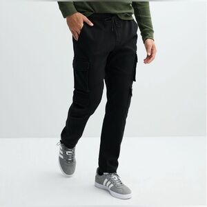 NWT Lazer Men's Black Cargo Jogger Pants Size M